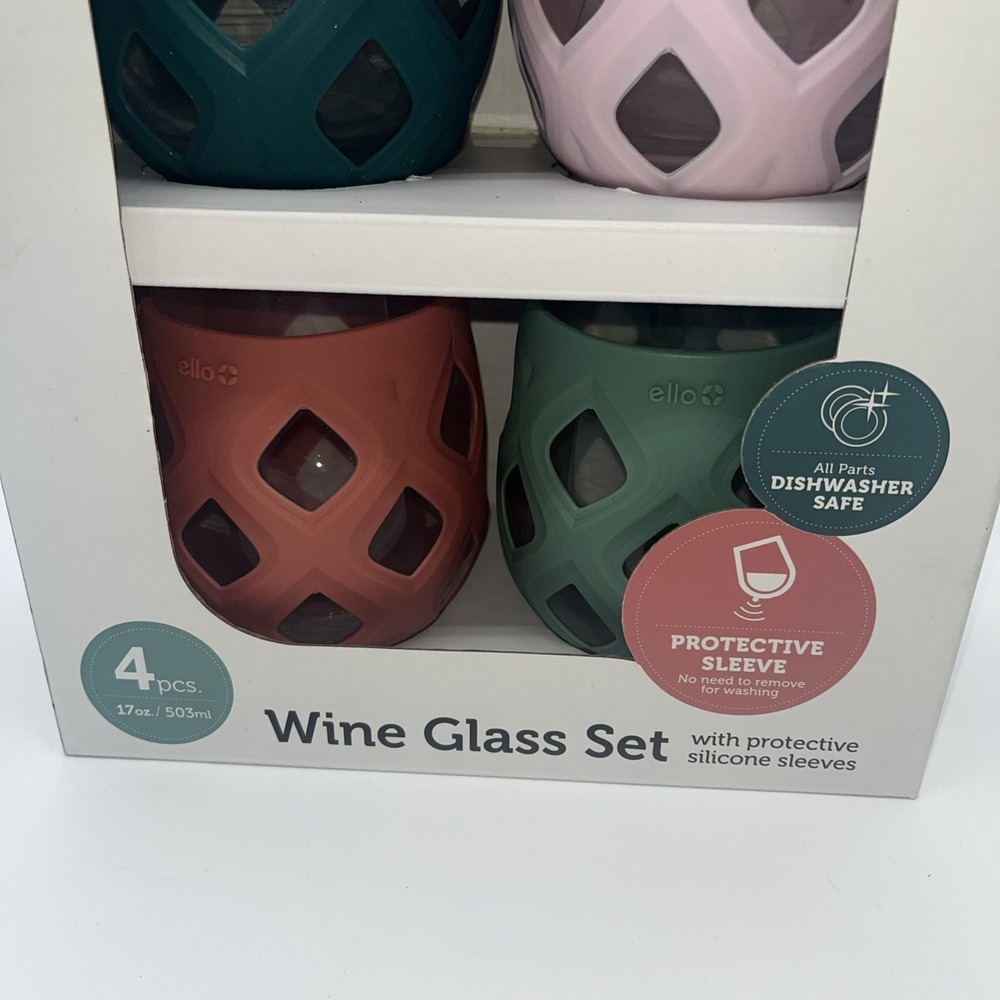 Ello Stemless Wine Glass Set 4 Glasses 17 Oz - Picture 13 of 15